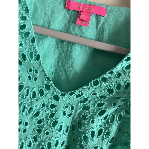 Lilly Pulitzer Pulitzer Flutter Sleeve Top, Mint Green, XXS EUC - Picture 3 of 4